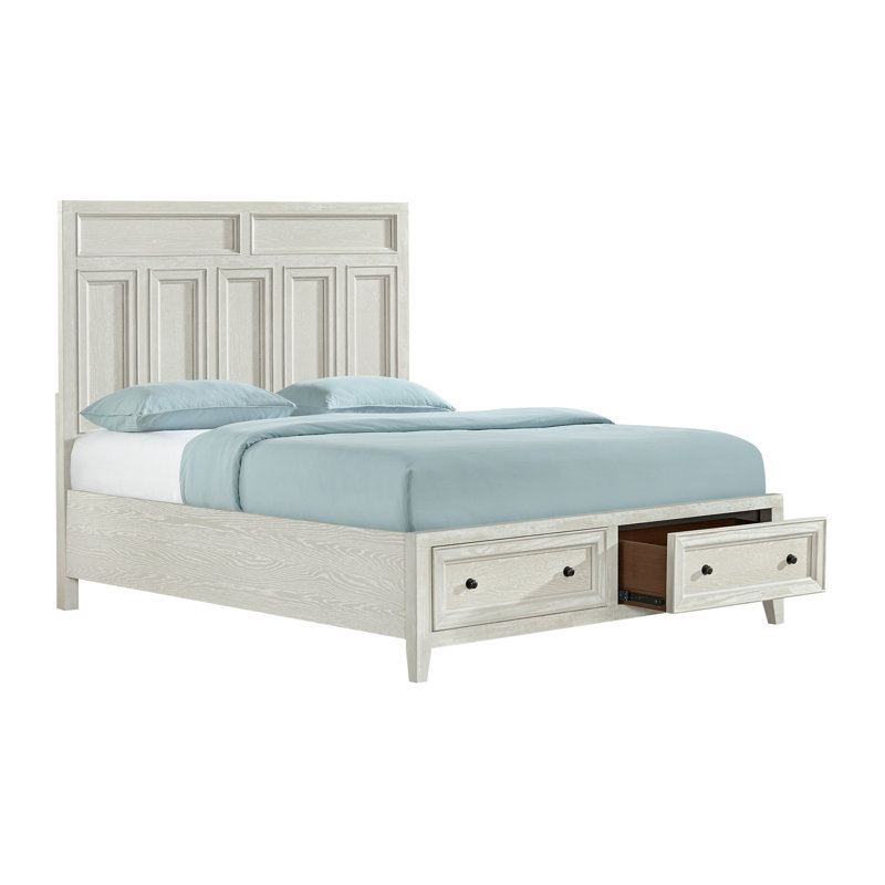 Lit de rangement blanc en gypse, Blanc, Grand lit