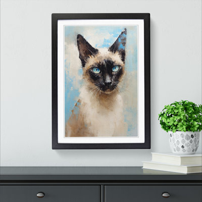 Siamese Cat Impressionism No.2 - Single Picture Frame Print on Wood
