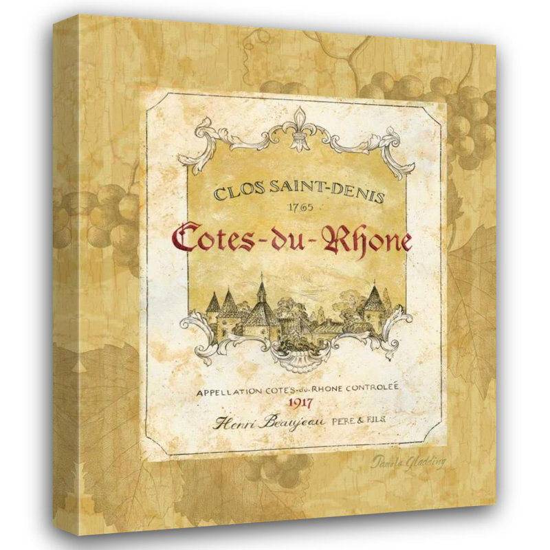 «Red Barrel Studio® Gladding, Pamela», reproduction d'art sur toile sous le titre: Cotes du Rhone, H 34 po x l 28 po