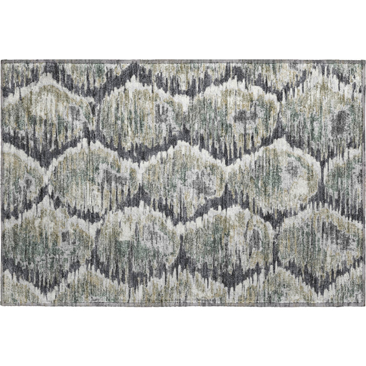 Premium Machine Washable Prisco Charcoal Rug