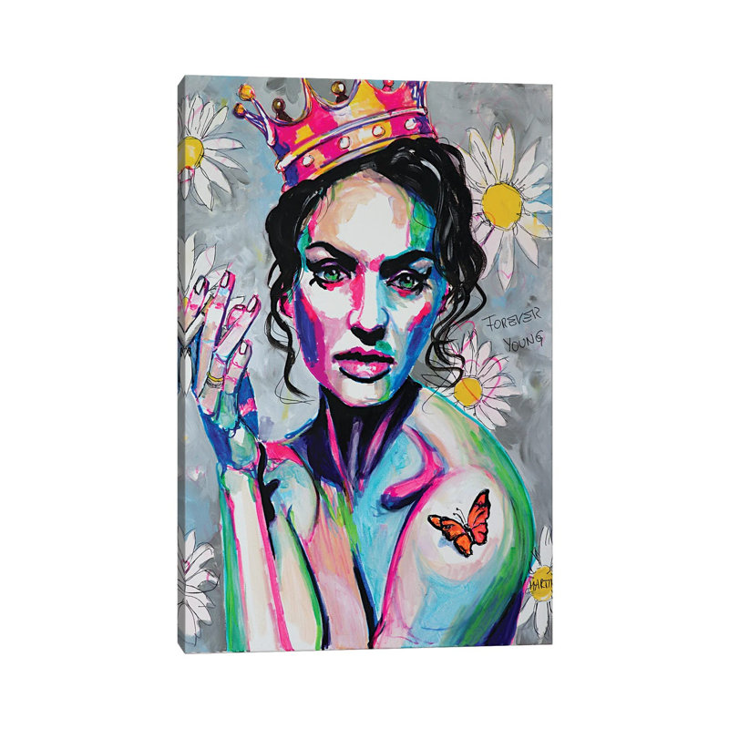 Flower Queen 1 Piece Wrapped Canvas Painting, 66.04 cm H x 45.72 cm W x 3.175 cm D