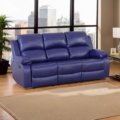 Jaci 78.5" Vegan Leather Reclining Sofa with Drop down table