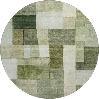 Premium Machine Washable Lyndhurst AMF1190 Squares Rug