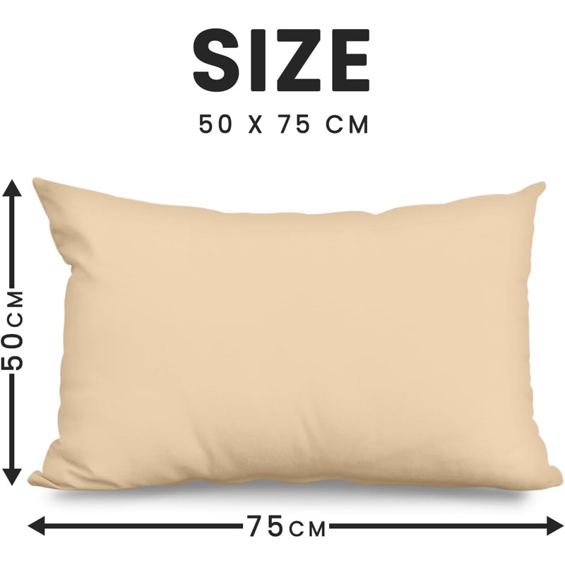 Premium Pack of 6 Microfiber Pillowcases | Soft, Durable & Breathable Bedding for a Restful Night’s Sleep, Beige