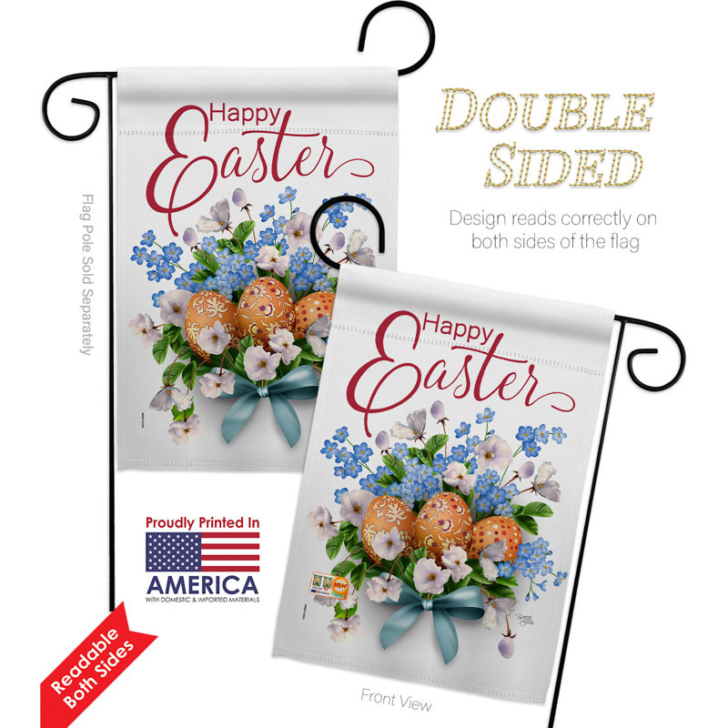 Double Sided 18.5'' H x 13'' W Polyester Easter Flag Set