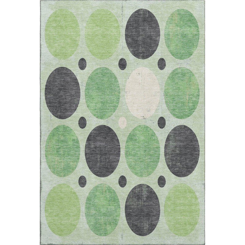 Premium Machine Washable Mayfield AMF1949 Geometric Rug, Rectangle 9' x 12'