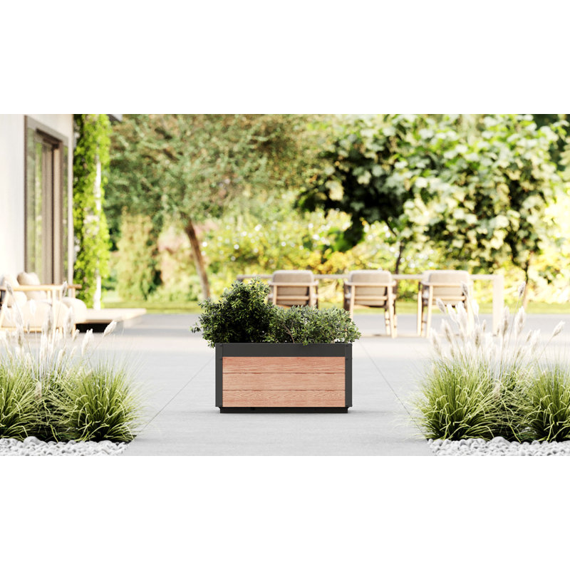 Delta Modern Vinyl Planter,, 15.5'' H x 30'' W x 17'' D, Brown