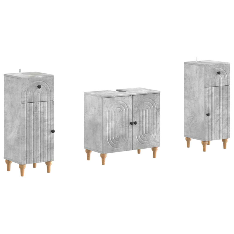 Bathroom Storage Furniture Set, Concrete Grey