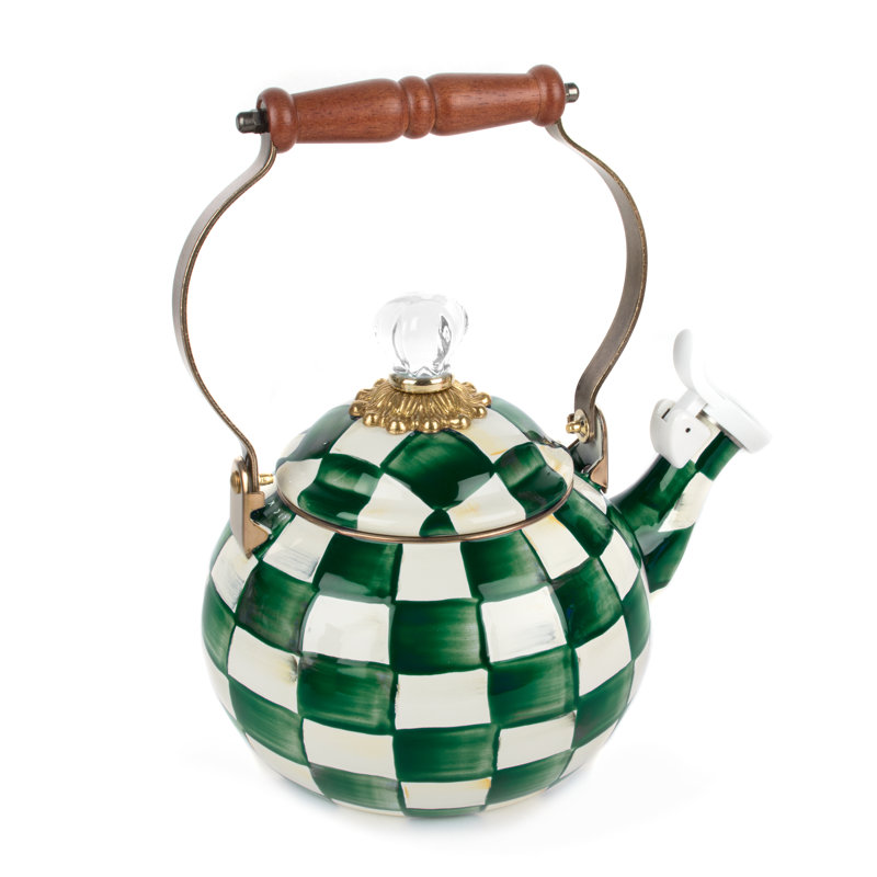 Emerald Check Whistling Tea Kettle