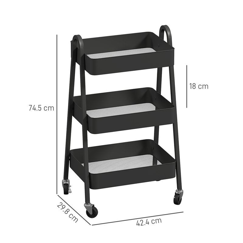 74.5cm H x 42.4cm W Utility Cart