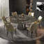 Simple Natural Marble Round Dining Table Set