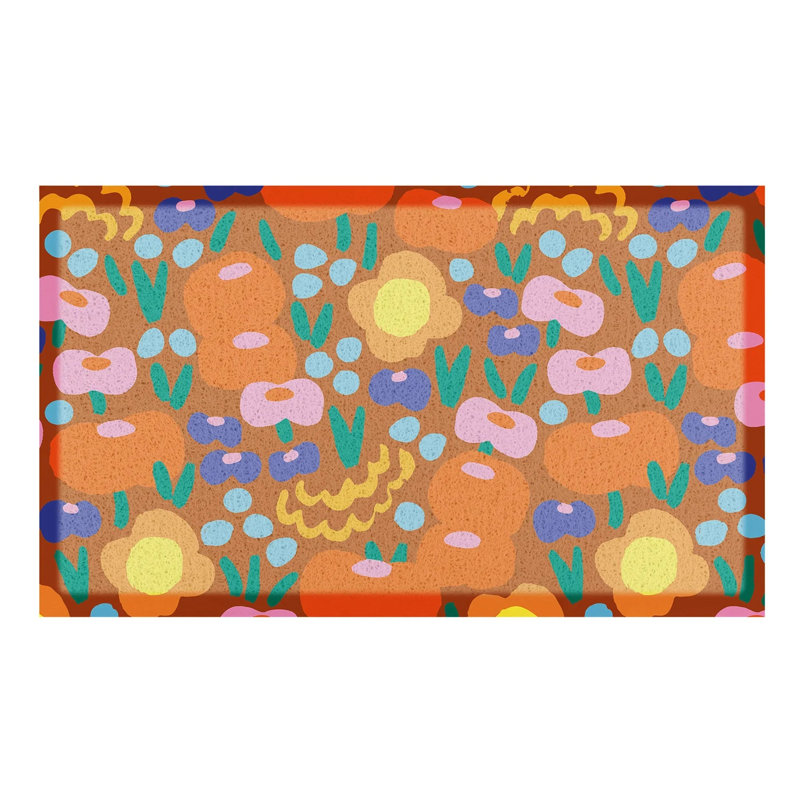 Non-Slip Floral Doormat, 16" x 28"
