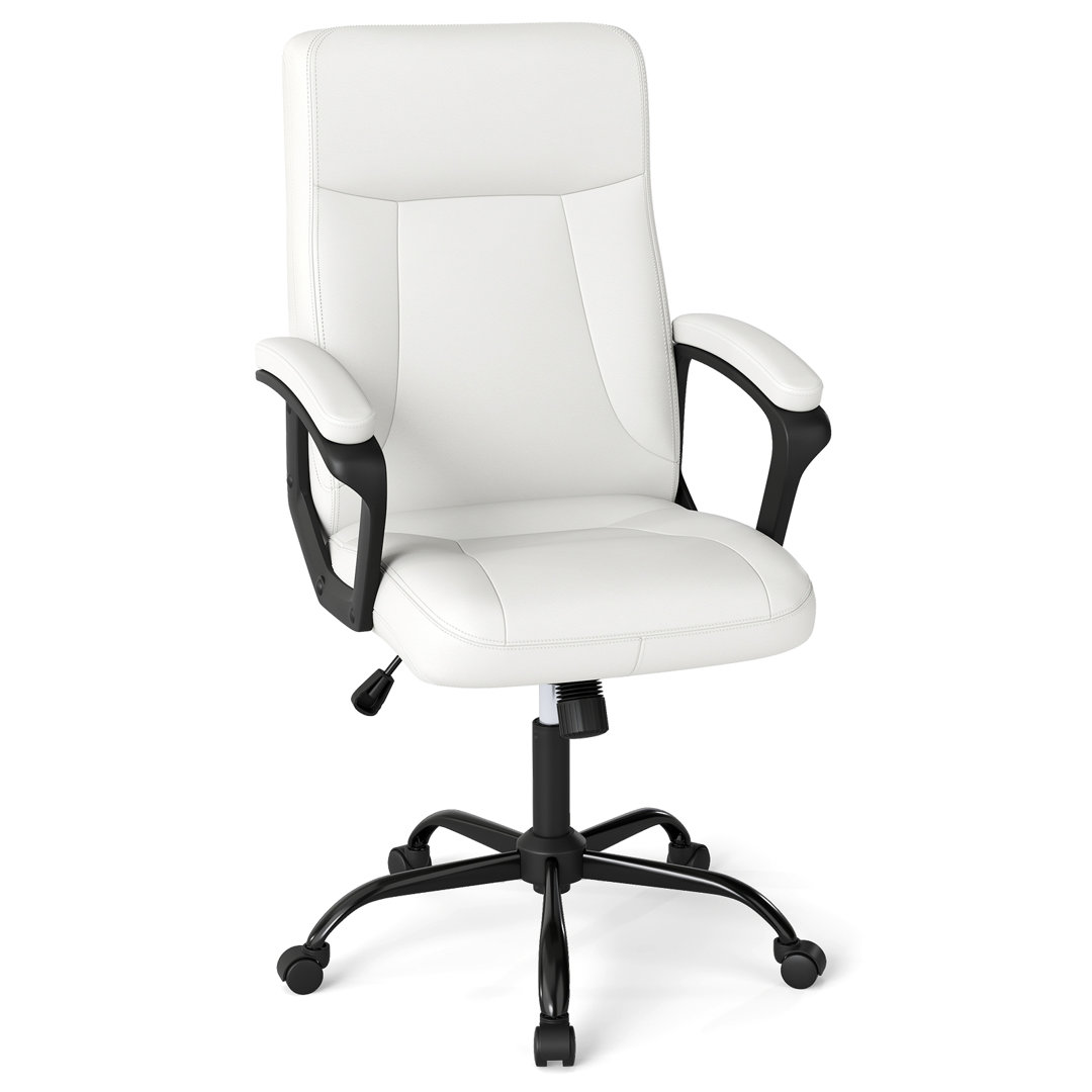 Upholstered Brown Executive Chair Ergonomic Computer Desk Chair