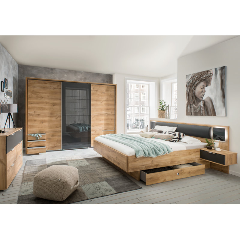 Chest Of Drawers Berngar, Plank Oak/Graphite