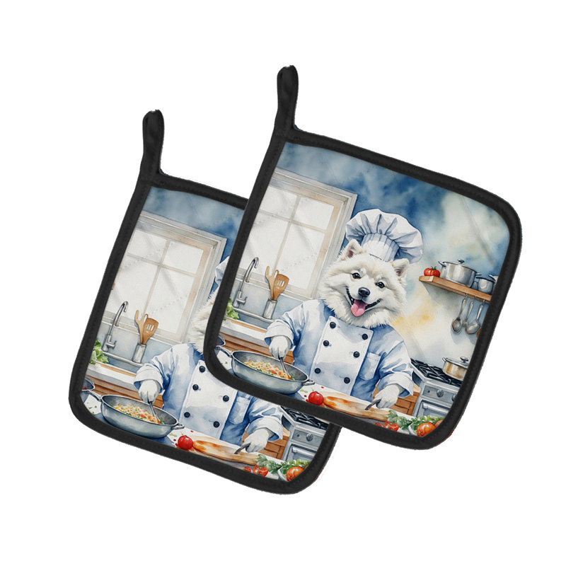 Caroline's Treasures The Dog Chef Polyester Potholder Set