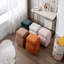 Repose-pieds / tabouret en S en velours - blanc-130176592