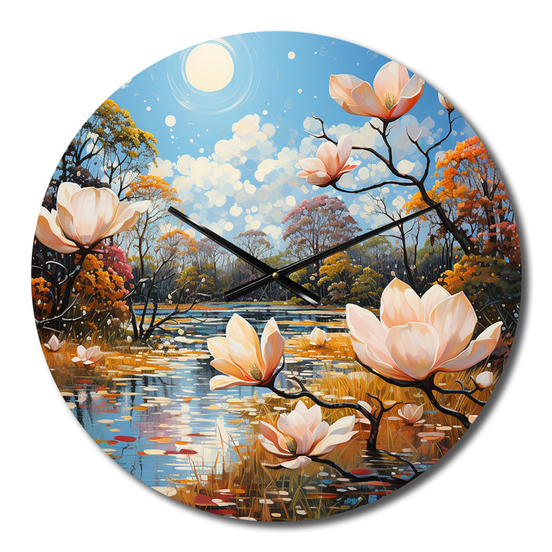 Horloge murale à motif pointillisme blanc, Petit