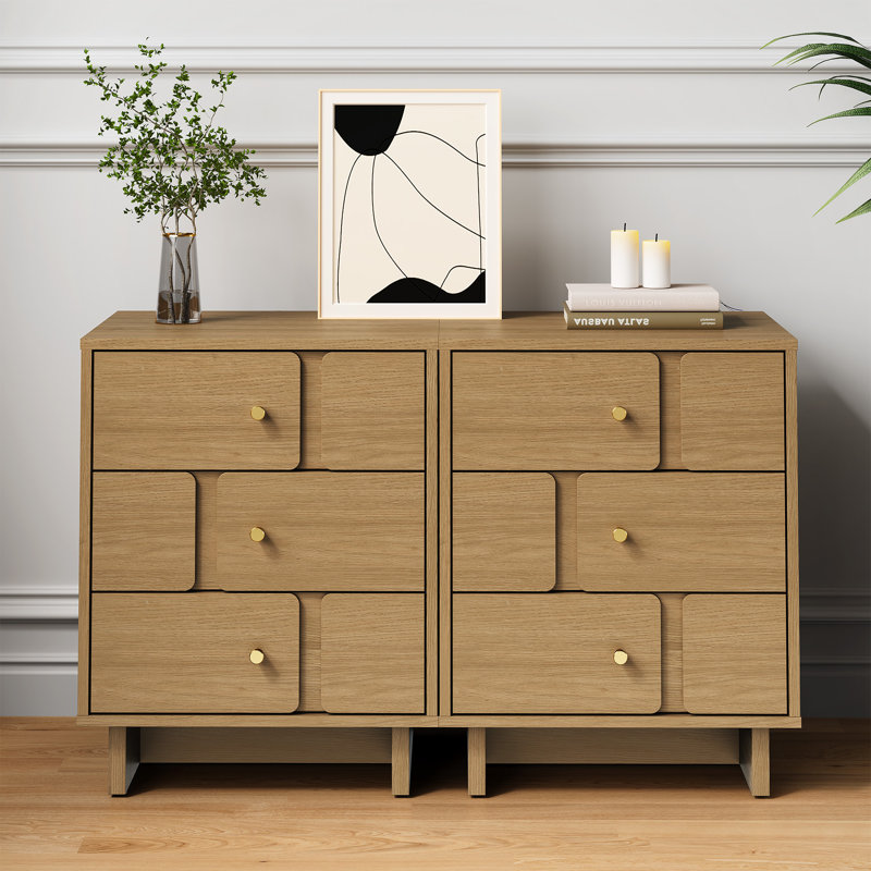 3-Drawer Nightstand Set Of 2