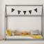 Lit simple en bois, gris, lit
