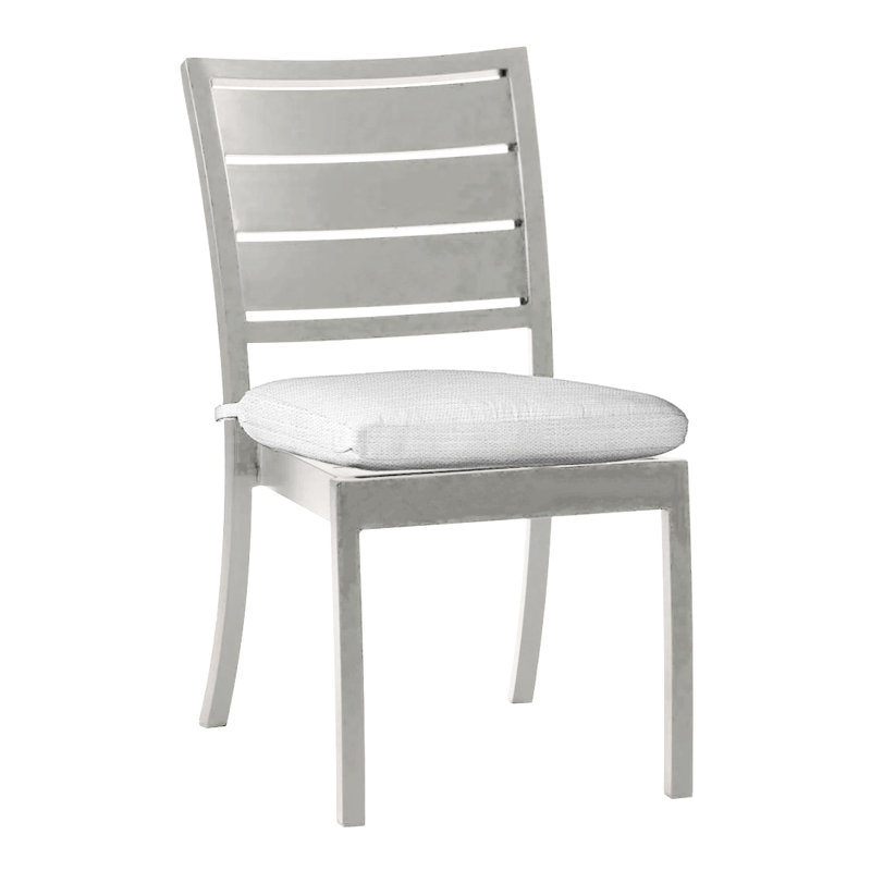 Chaise d'appoint en aluminium Charleston - Huître, Huître, Dentelle Rollo, Pas de soudure