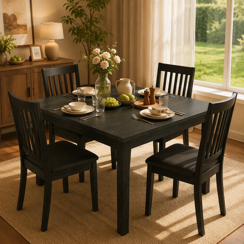 Table de salle à manger (table seulement), Noir