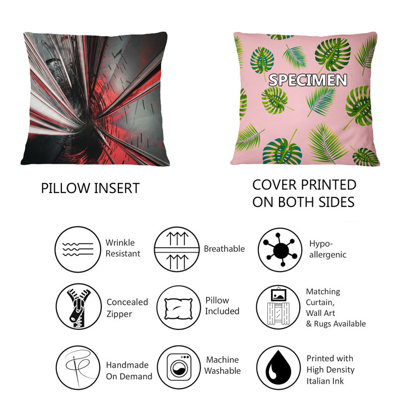 Fractal 3D Deep into Middle - Abstract Printed Pillow, Throw Pillow, 18" x 18"