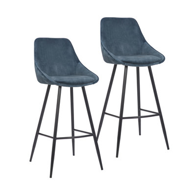 Upholstered Counter Stool with Metal Frame