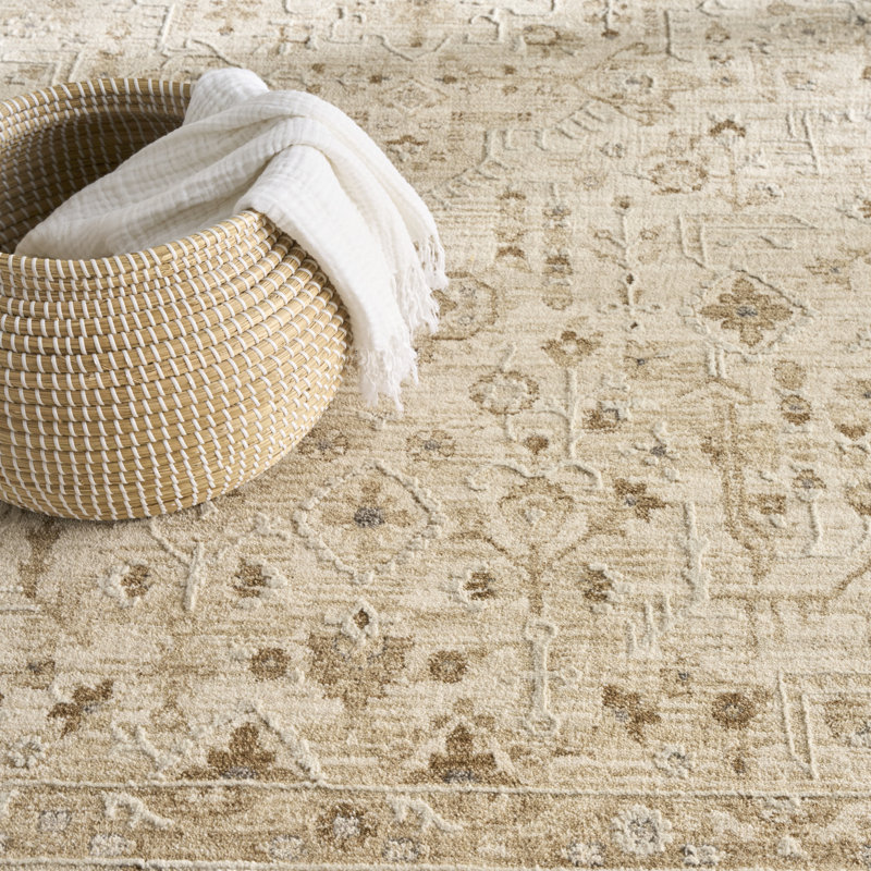 Hemington Beige Vintage Indoor Rug, Rectangle 9'6" x 13'2"