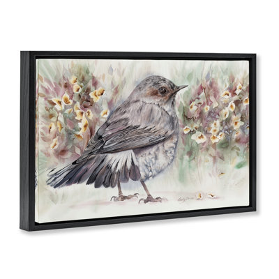Peaceful Spring Bird & Flowers Floating Frame, design by Cady Driver