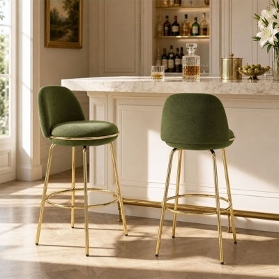 Ensemble de 2 tabourets de bar rembourrés