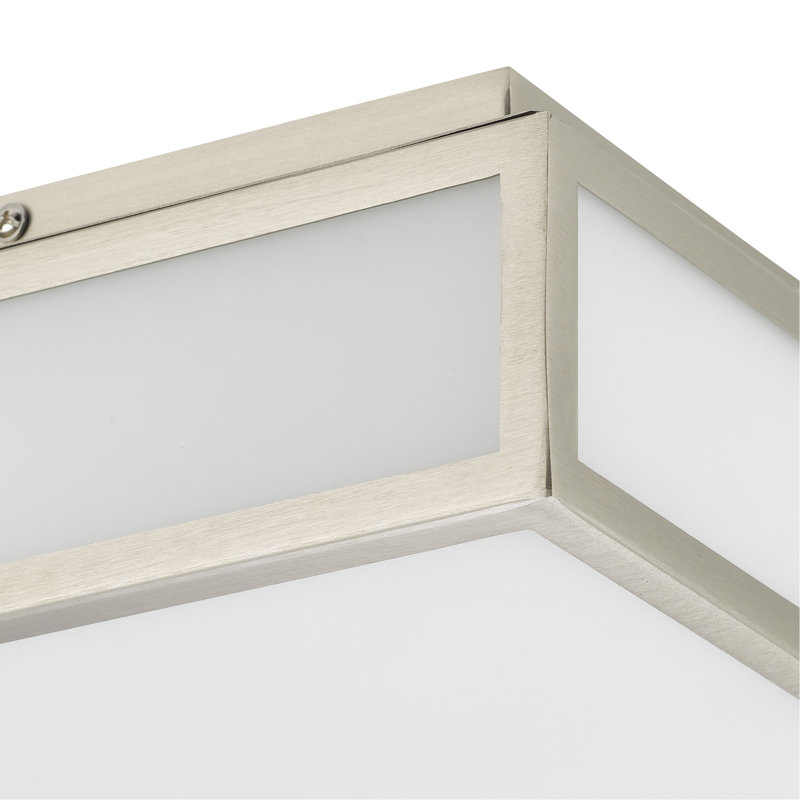 10 - Inches Brushed Nickel Integrated Led Flush Mount , Energy Smart With Bright Output, 3 Color Temperature Options  3000K/4000K/5000K , Dimmable, Etched White Glass Diffuser, Indoor 1120 Lumens