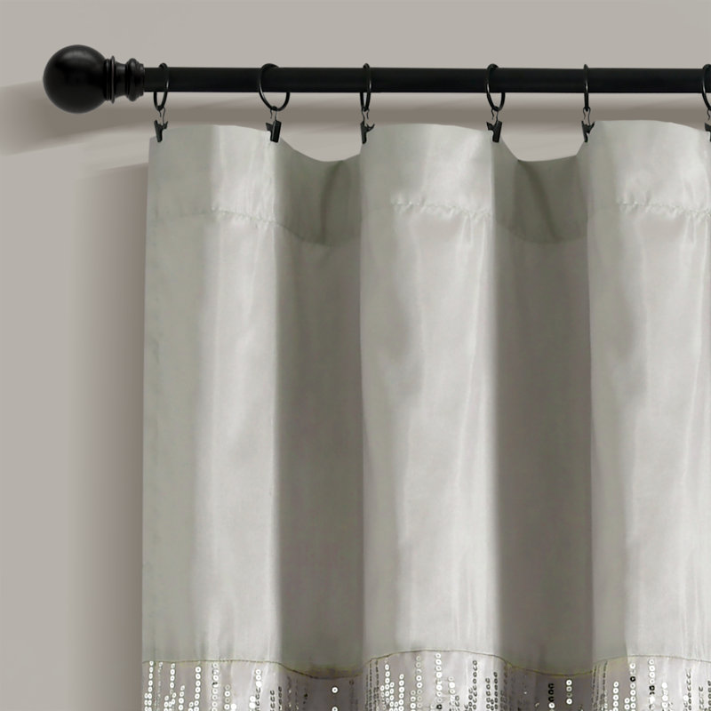 Semi Sheer Curtain Single Panel, Gray/Pink