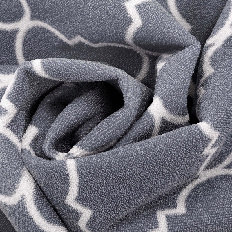 Tapis gris antidérapant à motif treillis Bethie, Tapis de couloir 2 pi 7 po x 9 pi 10 po