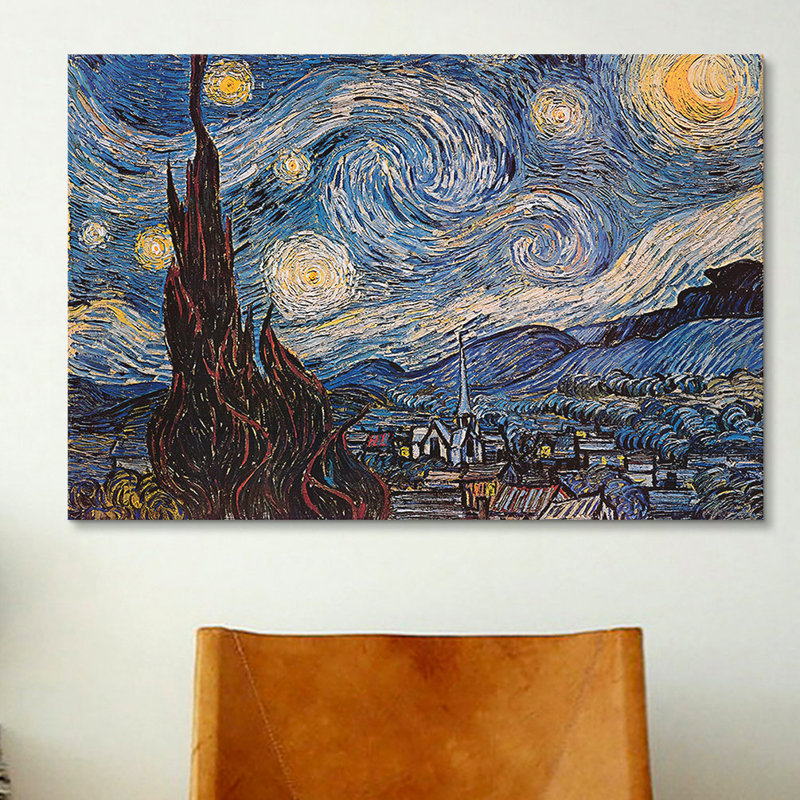 « The Starry Night » par Vincent van Gogh, impression, Toile, H 12 po x l 18 po x P 1,5 po
