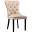 Ensemble de 2 chaises de salle à manger modernes en similicuir rembourrées de style Mid-Century capitonnées avec dossier à anneaux Chaises d'appoint confortables avec garniture cloutée-100752893