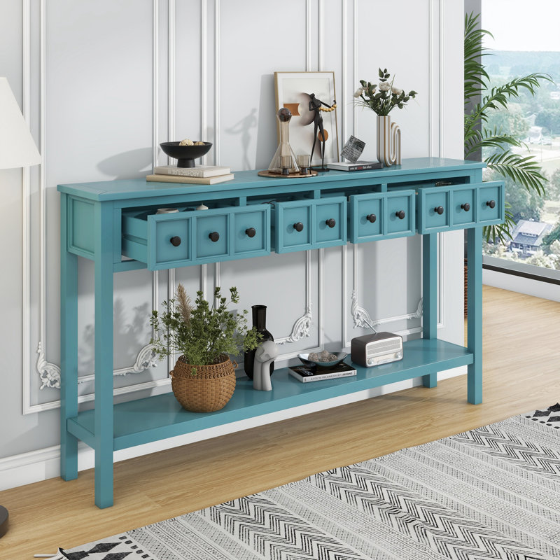 Console d'entrée rustique, Vert turquoise