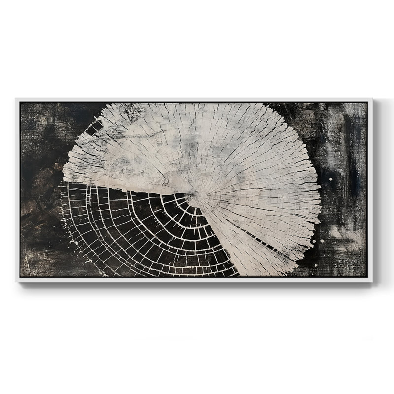Série abstraite-CCLIX- Toile tendue avec châssis tendue, prête à être accrochée, H 21 po x l 41 po, Blanc