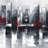 Abstract Cityscape - Gray Metal Print for Bedroom Decor