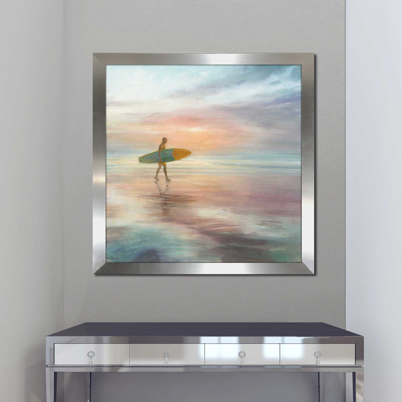 Surfside - Painting, Silver Framed, 31.5" H x 31.5" W x 1" D