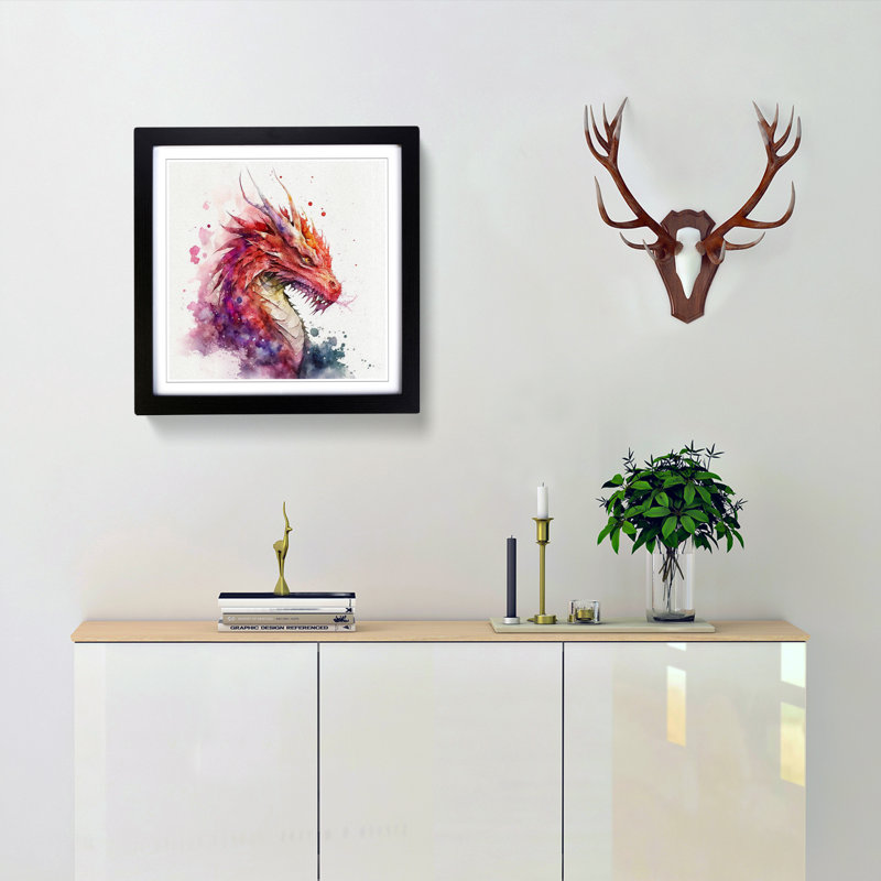 Single Picture Frame Print on Wood, Black