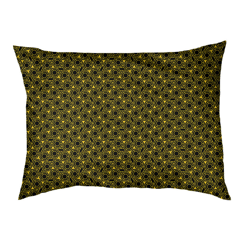 Coussin d'extérieur pour chien Byrge, Grand (l 42,5 po x P 32,5 po x H 14 po), Jaune / Noir