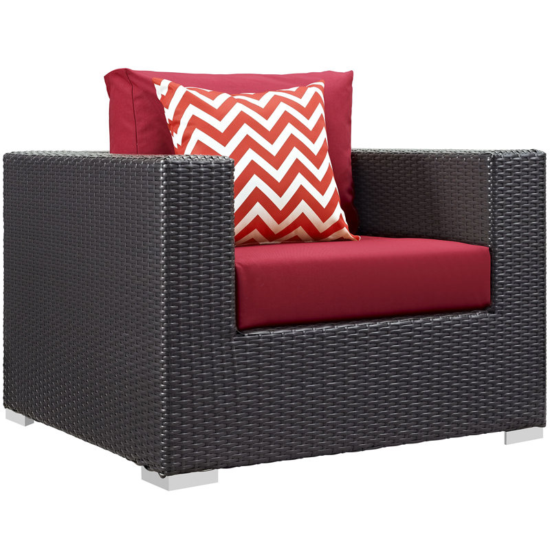 Ensemble modulaire d'extérieur 6 pièces Modway Convene, Rouge