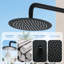 Système de douche autoportant chaud et froid avec pomme de douche à pluie et douchette à main, installation de douche en acier inoxydable, noir mat