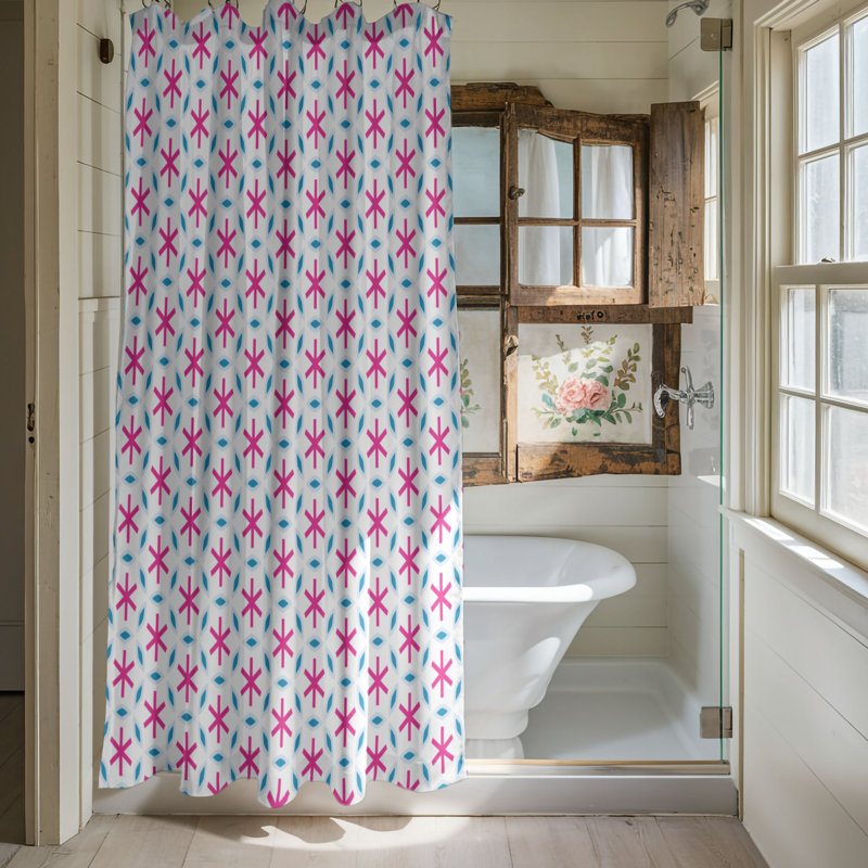Rideau de douche Pink Tile - Premium, H 74 po x l 35 po