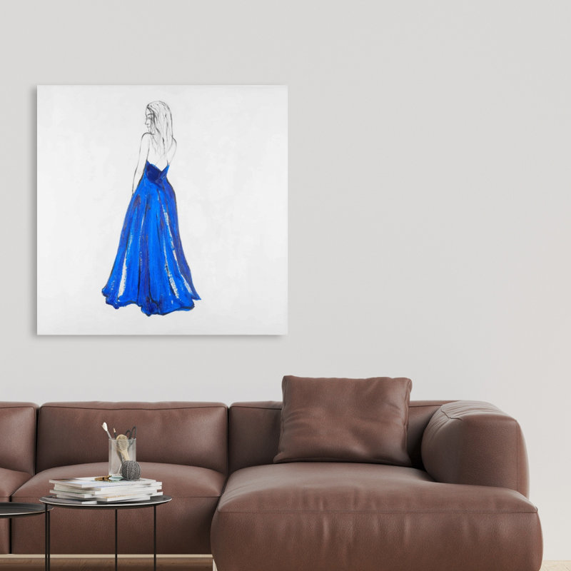 Dame en bleu - Toile illustrative pour la décoration intérieure