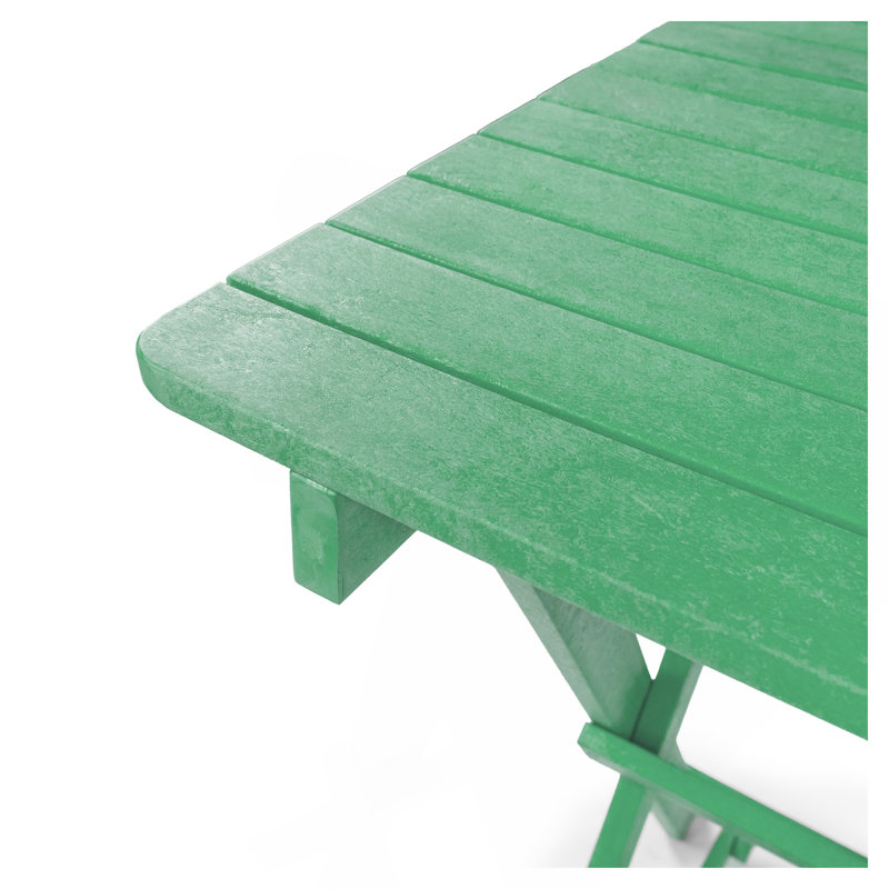 Summit Ridge Fully Assembled All-Weather Recycled HDPE Outdoor Folding Bar Table, Black, Green