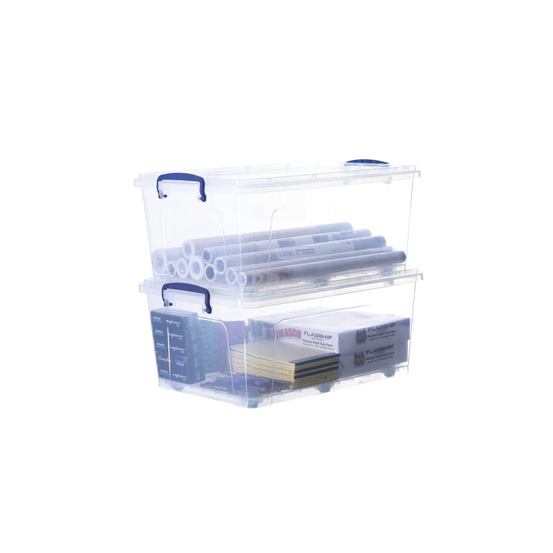  Storage Bins with Lids,32 Quart Clear Plastic Containers for Organizing, Stackable Totes, BPA Free, Odor Free, Organizer Boxes for Home, and Dorm,2 Pack