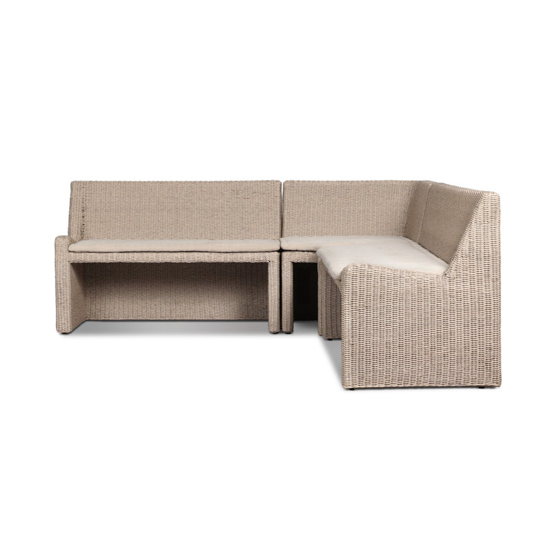 Senna Outdoor L-Shape Dining Banquette, Left Hand Facing