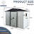 Outdoor Metal Storage Shed 8Ft X 4Ft. White And Black. Galvanized Steel For Durability. Tilted Roof & Lockable Door. Comes With Foundation Perks 4Ft Backyard, Patio, Lawn. Construction. With Benefits-125340196