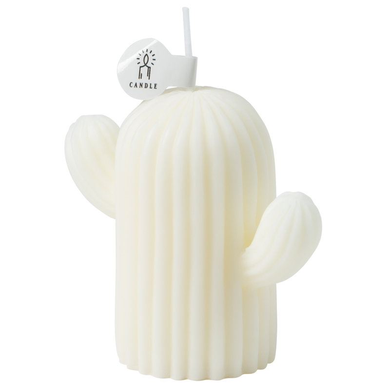  Bougie parfumée en forme de cactus Home, Blanc